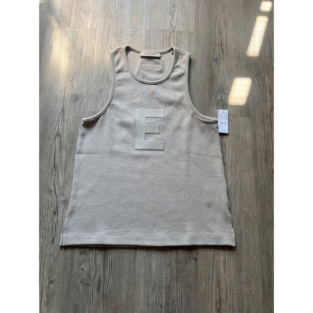 NWT Fear of God Essentials Men's Waffle Knit Tank Top Light Oatmeal Size Medium